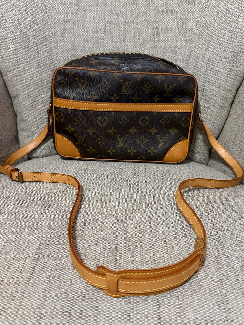 Louis Vuitton Monogram Trocadero Shoulder Bag with Tan Leather Trim
